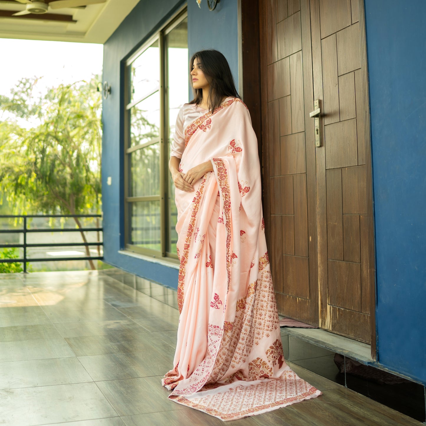 Parwana Hand block print Saree
