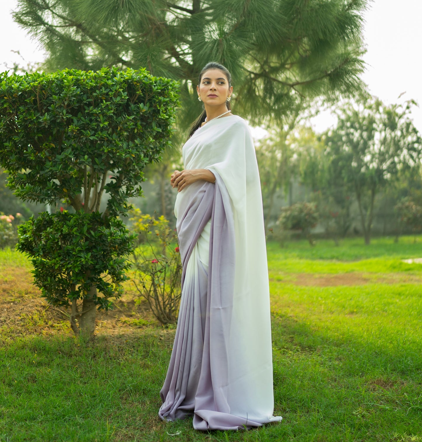 Ombre Lavender Saree