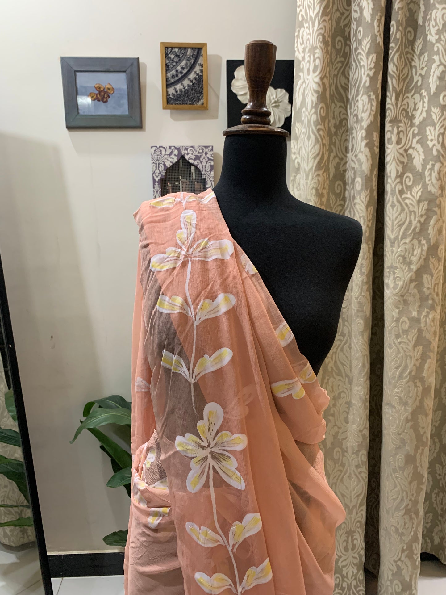 Daisy Chiffon Hand Painted Saree
