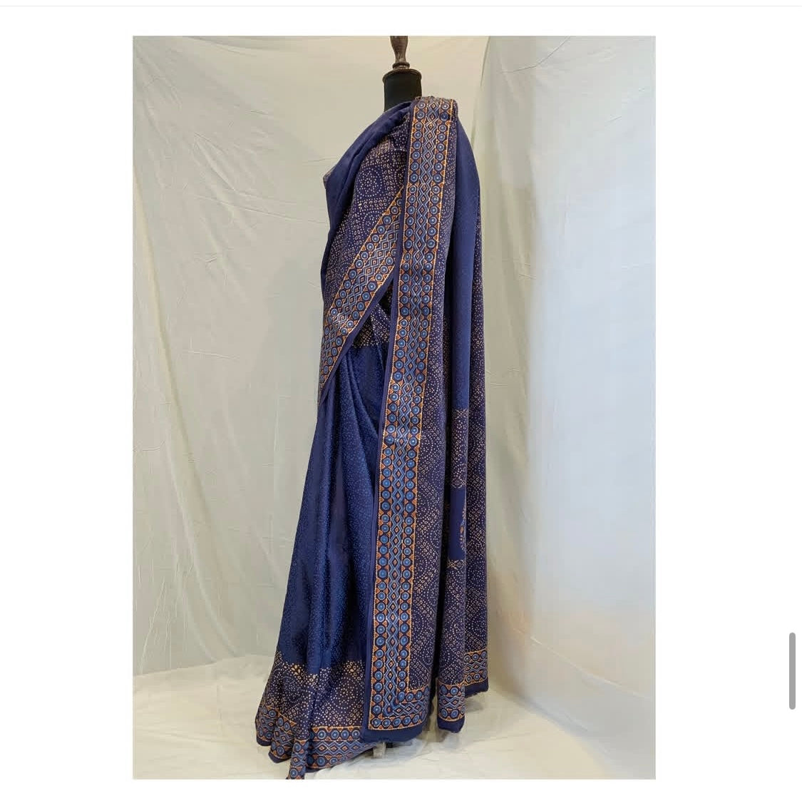 Chunri Hand block print Saree