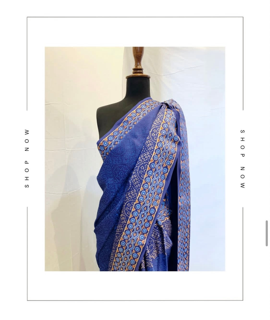 Chunri Hand block print Saree