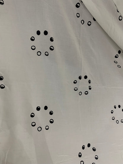 Moon Phase Hand Block Print Cotton Saree