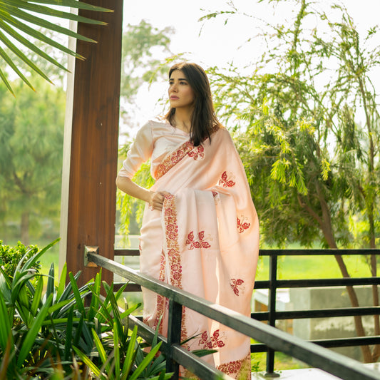 Parwana Hand block print Saree