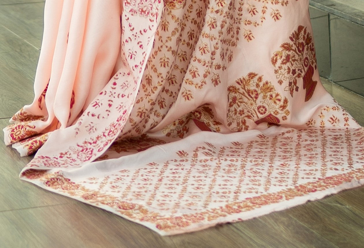 Parwana Hand block print Saree