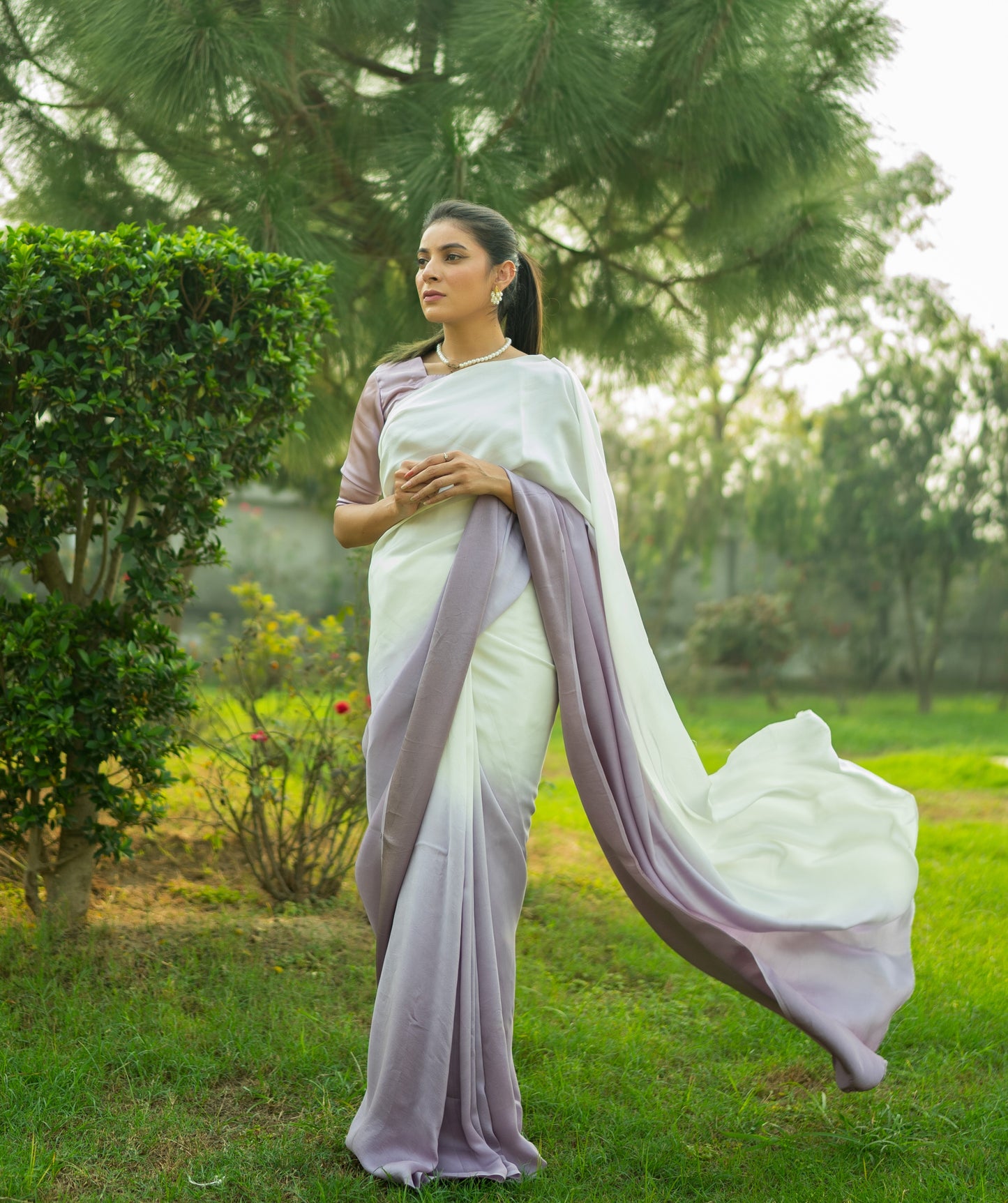 Ombre Lavender Saree