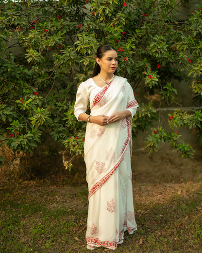 Chandni Chiffon Hand Block Print Saree