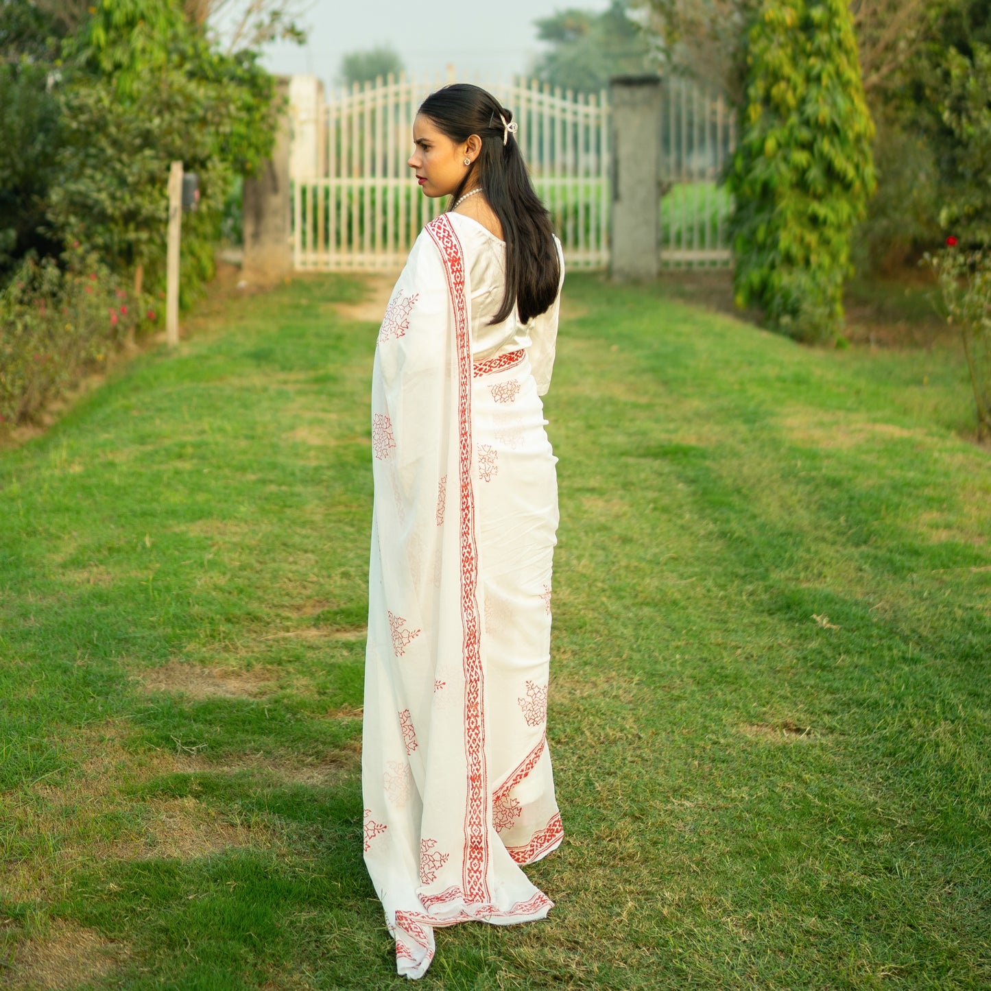 Chandni Chiffon Hand Block Print Saree