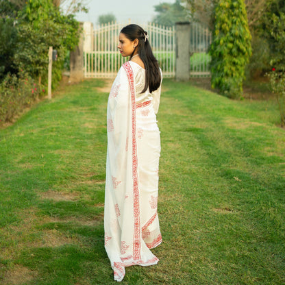 Chandni Chiffon Hand Block Print Saree