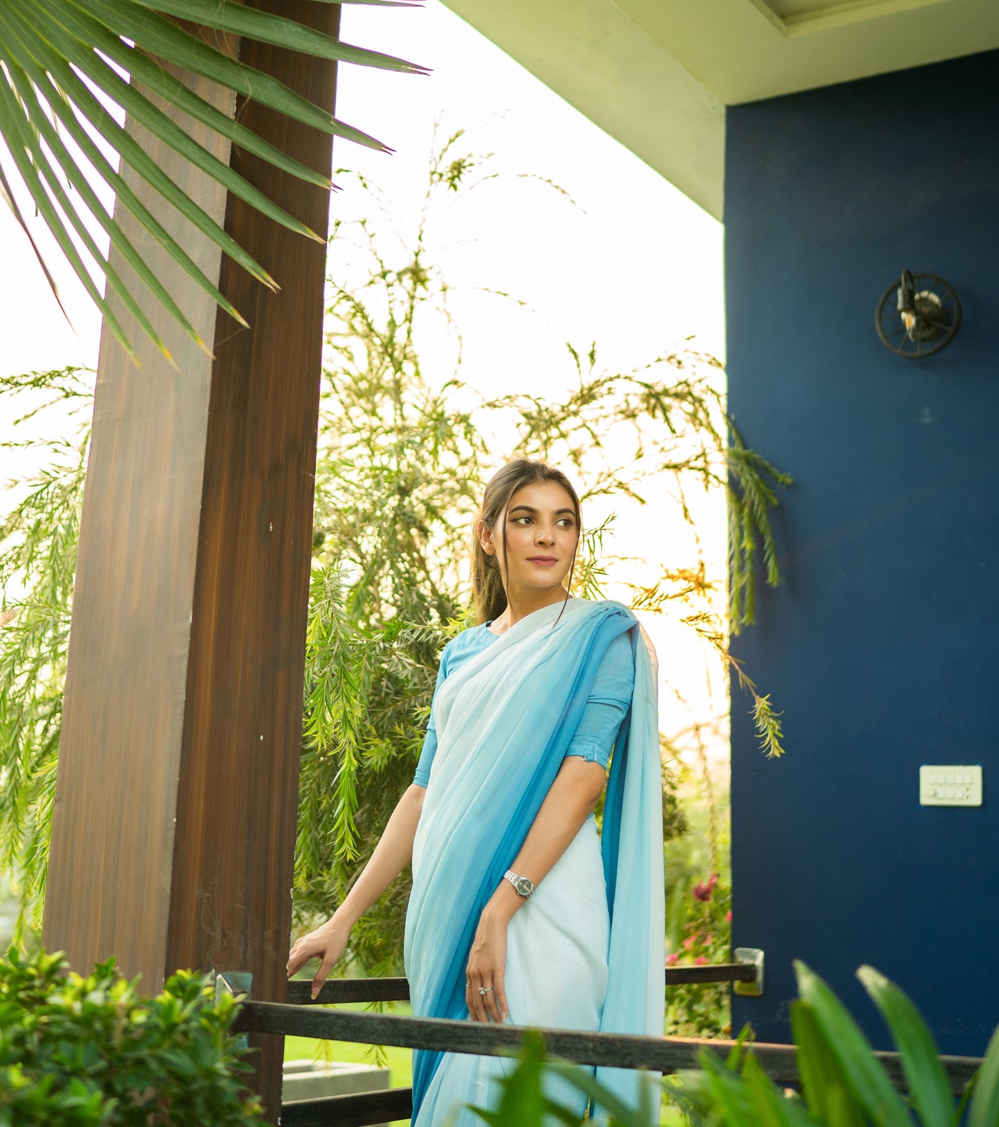 Ombre Blue Saree