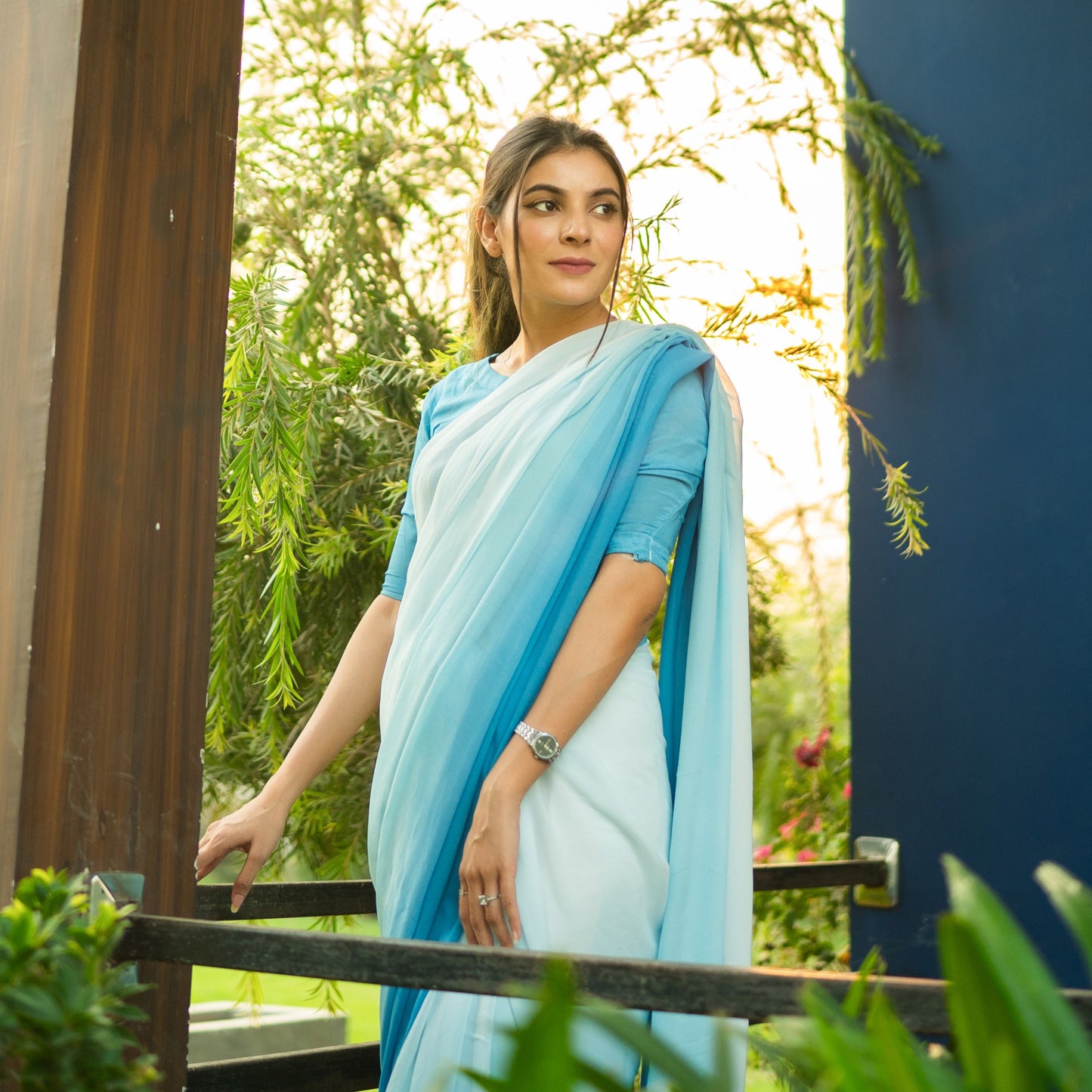 Ombre Blue Saree