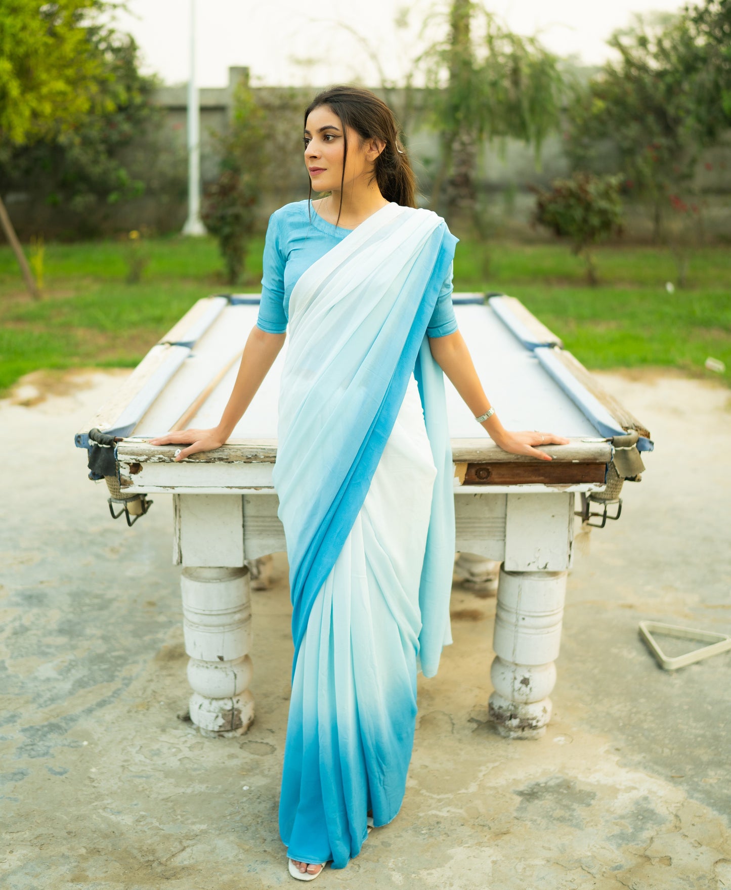 Ombre Blue Saree