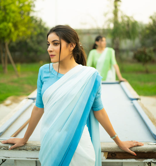 Ombre Blue Saree