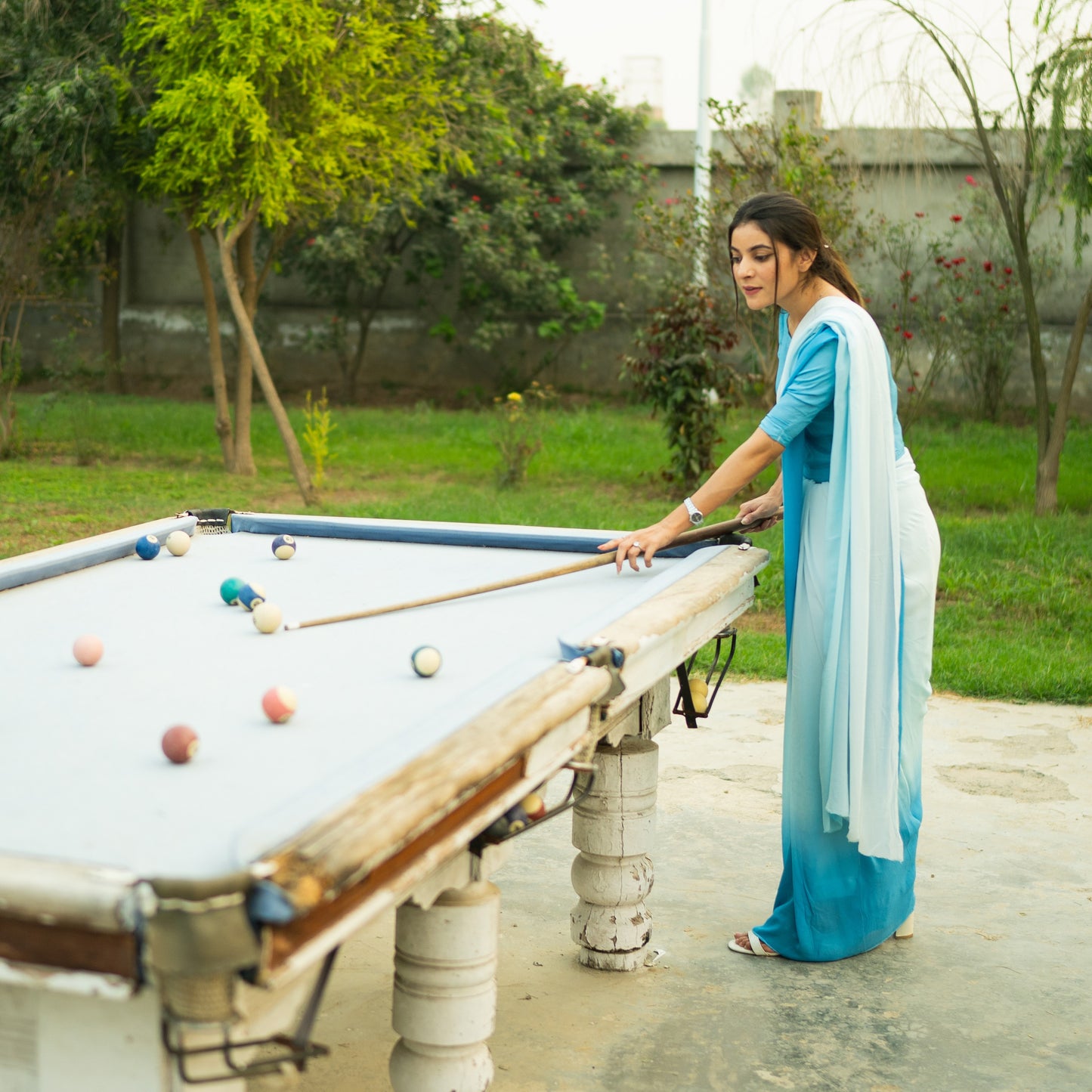Ombre Blue Saree