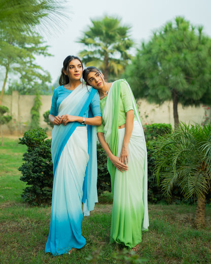Ombre Blue Saree
