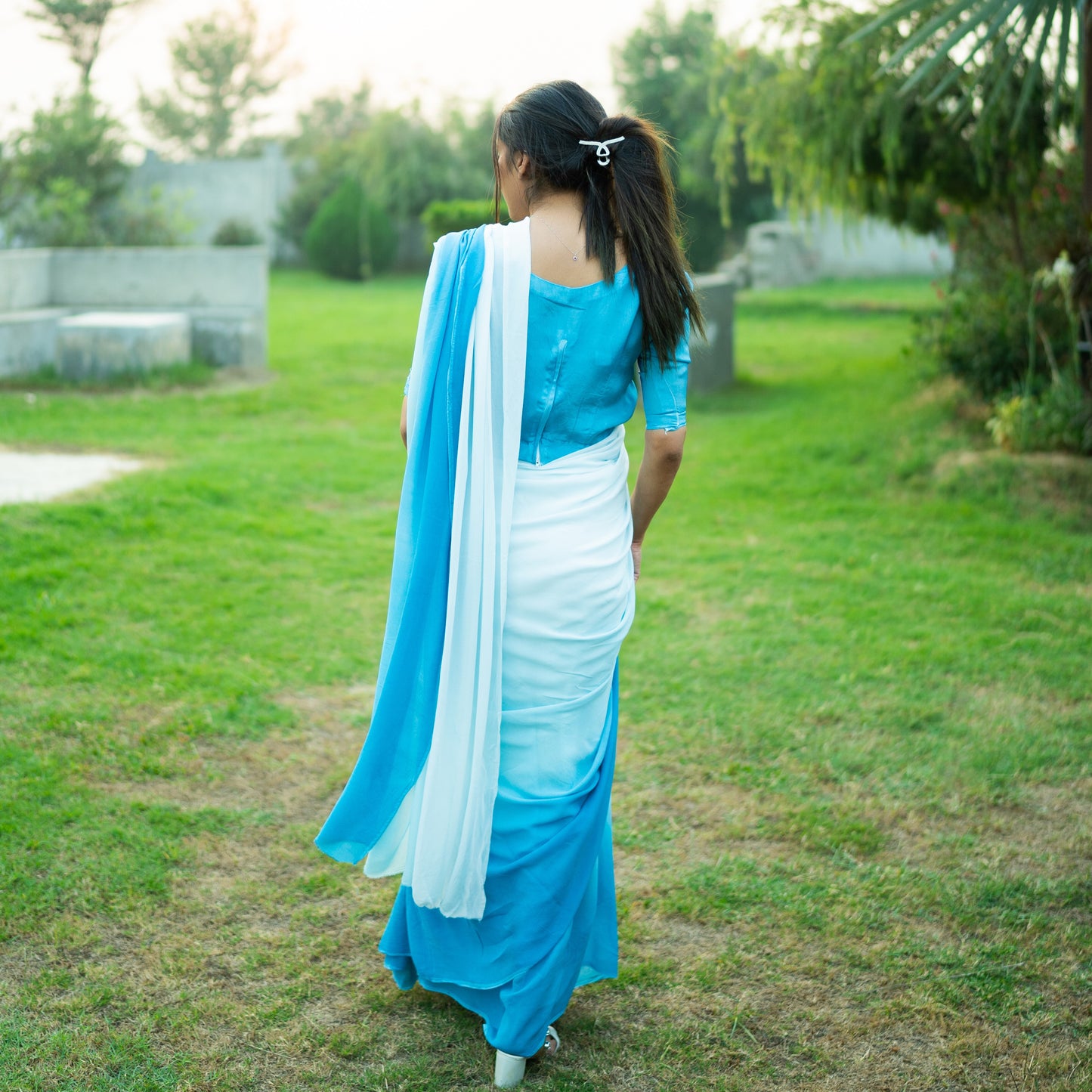 Ombre Blue Saree