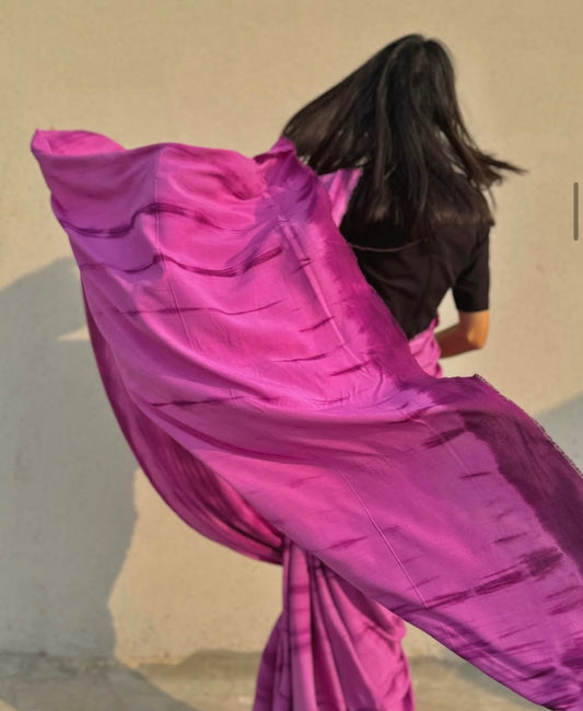 Lavender tie dye saree