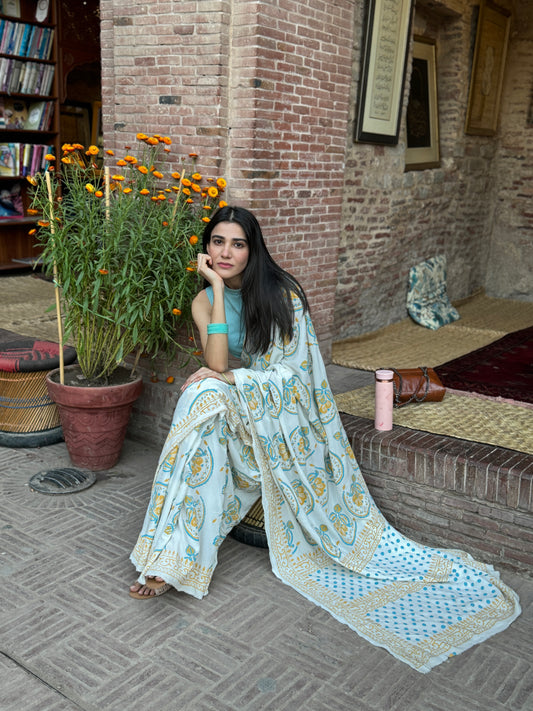 Bahaar Hand Block Print Cotton Saree