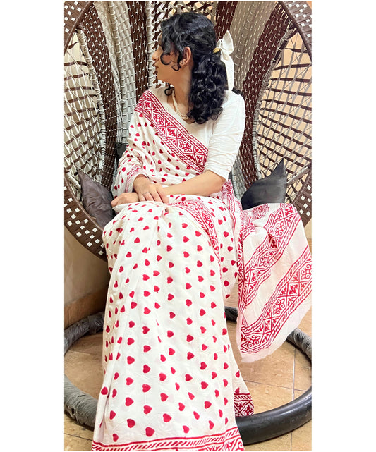 Dil Aara Hand Block Print Cotton Saree