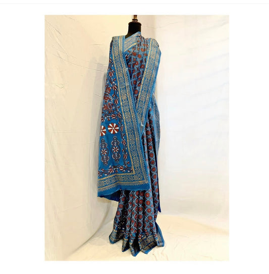 Ajrak Hand block print Saree
