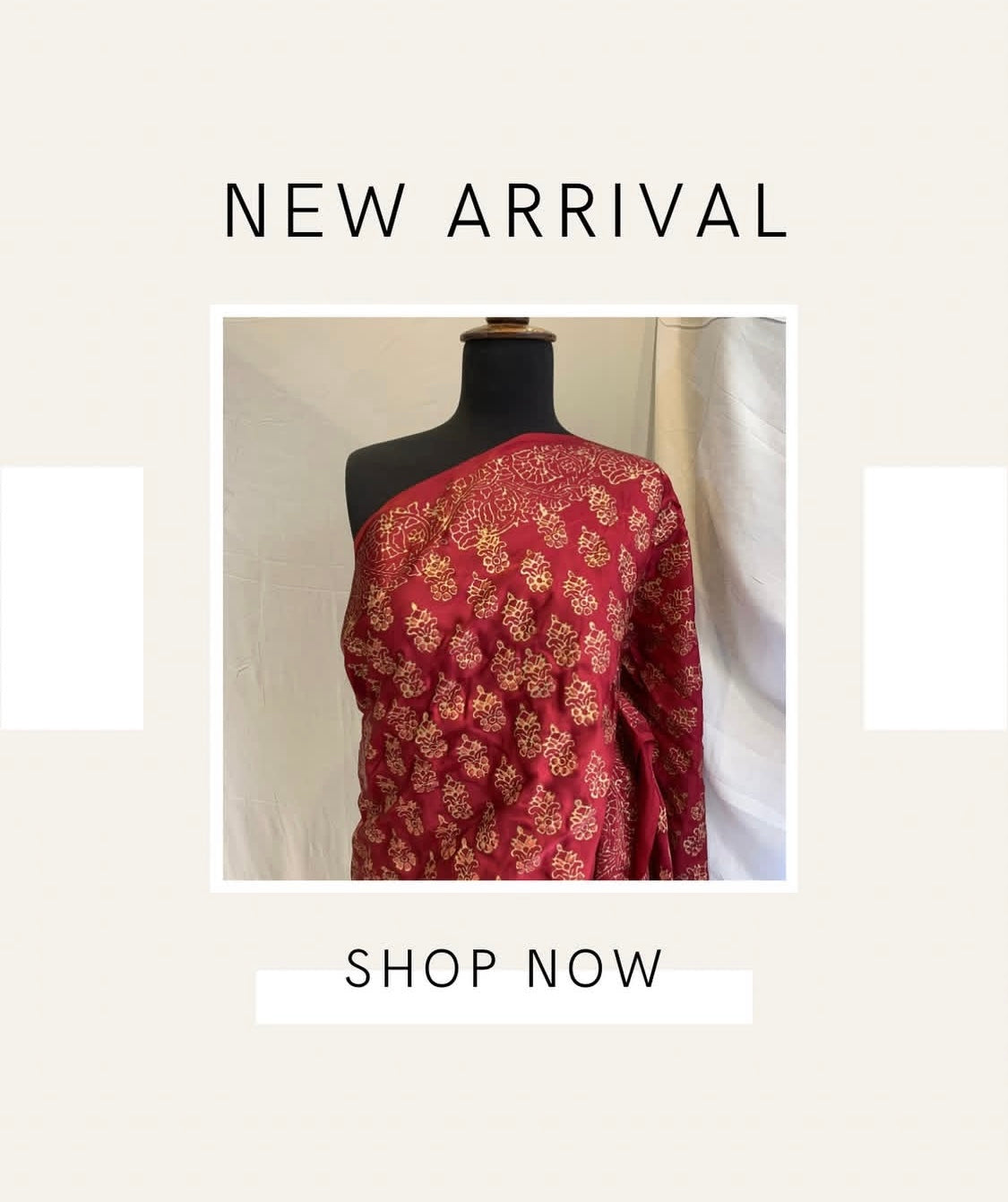 Surkh Hand Block print Saree
