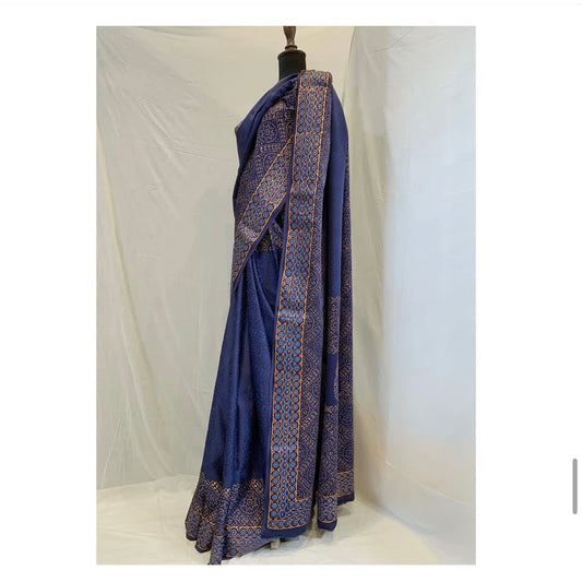 Chunri Hand block print Saree