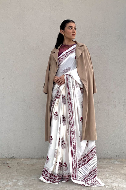 Anaabi Hand Block Print Cotton Saree